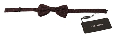 Shop Dolce & Gabbana Brown Dotted Silk Adjustable Neck Papillon Bow Men's Tie