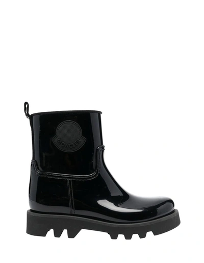 Shop Moncler Ginette Shiny Ankle Boot In Black