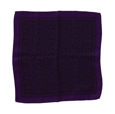 Shop Dolce & Gabbana Purple Patterned Square Handkerchief Men's Scarf