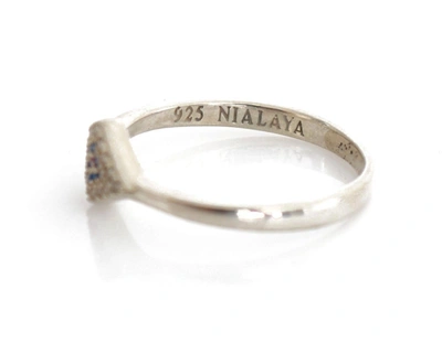 Shop Nialaya Blue Red Cz 925 Silver Womens Clear Ring