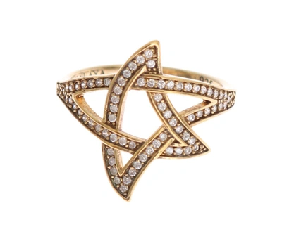 Shop Nialaya Gold Star Clear Cz Gold 925 Silver Women's Ring