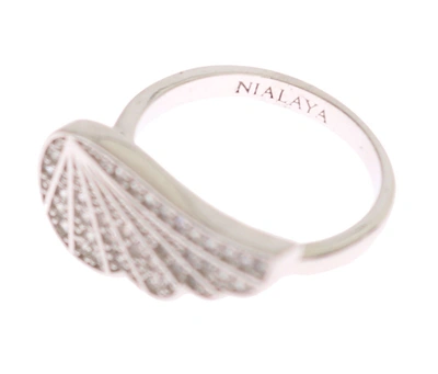 Shop Nialaya Silver Womens Wing Clear Cz 925 Silver Ring