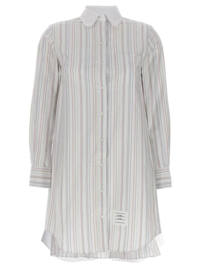 Thom Browne Multicolor Striped Shirt Dress In Multicolor