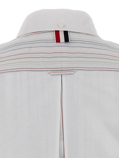 Shop Thom Browne Striped Shirt Dress In Multicolor