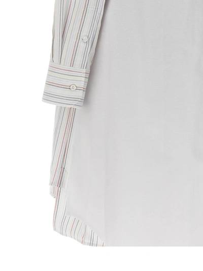 Shop Thom Browne Striped Shirt Dress In Multicolor