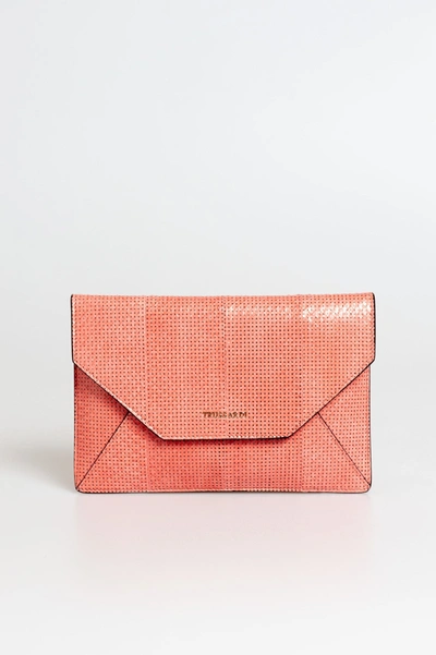 Shop Trussardi Pink Leather Clutch Women's Bag