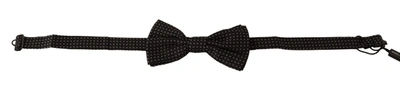 Shop Dolce & Gabbana Black Patterned Adjustable Neck Papillon Bow Men's Tie