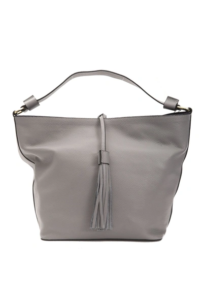 Shop Pompei Donatella Gray Leather Shoulder Women's Bag