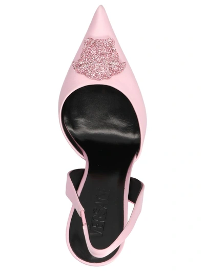 Shop Versace 'la Medusa' Slingbacks In Pink