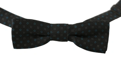 Dolce & Gabbana Gray Pattern Silk Adjustable Neck Papillon Bow Tie In Gray