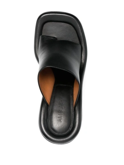 Shop Ambush Leather Sandals In Black