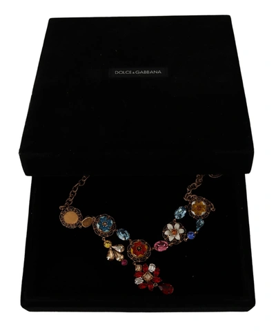 Shop Dolce & Gabbana Gold Brass Floral Sicily Charms Statement Women's Necklace