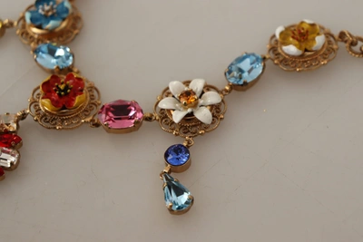 Shop Dolce & Gabbana Gold Brass Floral Sicily Charms Statement Women's Necklace