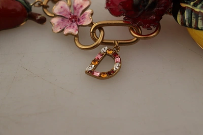 Shop Dolce & Gabbana Gold Brass Sicily Fruits Roses Statement Women's Necklace