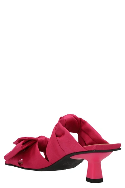 Shop Ganni 'bow' Sandals In Fuchsia