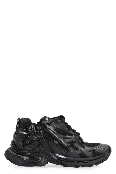 Shop Balenciaga Runner Mesh Sneakers In Black