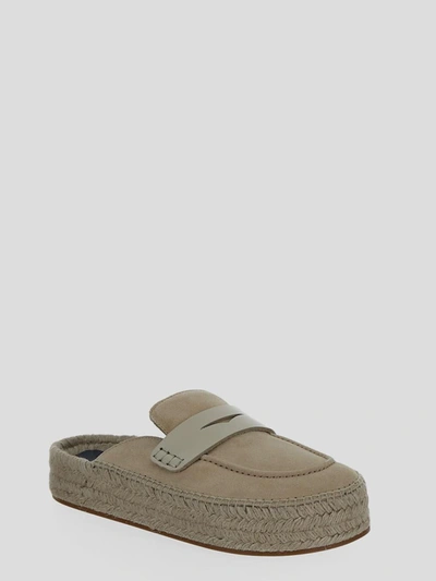Shop Jw Anderson Espadrille Loafer Mules In <p> Espadrille Loafer Mules In Cream Leather