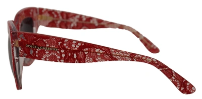 Shop Dolce & Gabbana Red Lace Acetate Rectangle Shades Dg4231 Women's Sunglasses