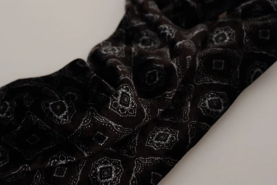 Shop Dolce & Gabbana Brown Velvet Geometric Shawl Fringe Neck Wrap Men's Scarf