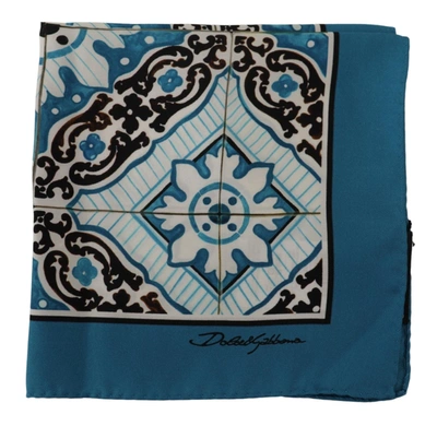 Shop Dolce & Gabbana Multicolor Silk Dg Logo Square Handkerchief Men's Scarf