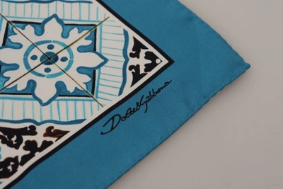Shop Dolce & Gabbana Multicolor Silk Dg Logo Square Handkerchief Men's Scarf