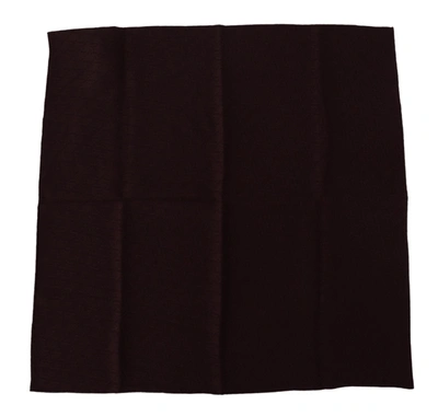 Shop Dolce & Gabbana Brown Silk Blend Square Wrap Handkerchief Men's Scarf