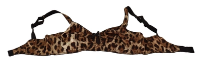 Shop Dolce & Gabbana Brown Leopard Women Bra Women's Underwear