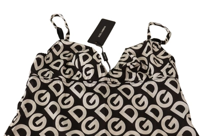 Shop Dolce & Gabbana Black White Logo Print Camisole Top Women's Underwear