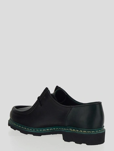 Shop Paraboot Shoes In <p> Shoes In Black Leather With Green Logged Tag