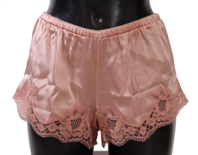 Shop Dolce & Gabbana Pink Floral Lace Lingerie Women's Underwear In Powder Pink