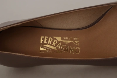 Shop Ferragamo Salvatore  Brown Naplak Calf Leather Pumps Women's Shoes