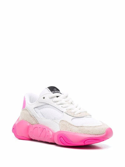 Shop Valentino Garavani Sneakers In Bianco-pinkfluo/ghiac/bia/bia/bia/pinkfluo