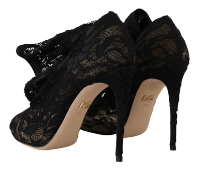 Shop Dolce & Gabbana Black Stretch Socks Taormina Lace Women's Boots
