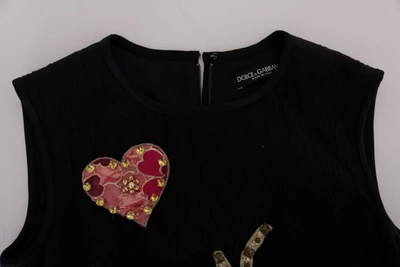 Shop Dolce & Gabbana Black San Valentino Crystal Shift Women's Dress