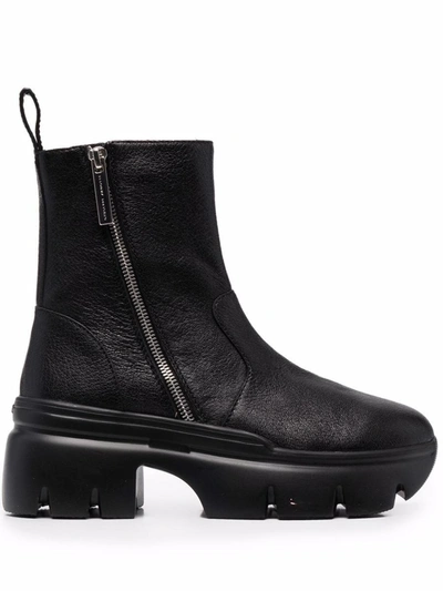 Shop Giuseppe Zanotti Leather Boots In Black