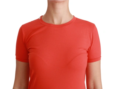 Shop Dolce & Gabbana Red Crewneck Short Sleeve T-shirt Cotton Women's Top