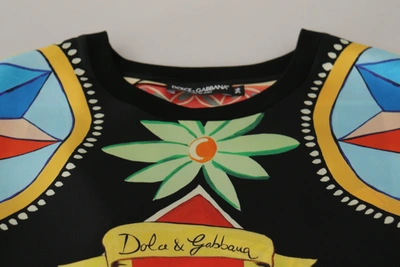 Shop Dolce & Gabbana Multicolor Soldier Carretto Silk Top  Women's T-shirt
