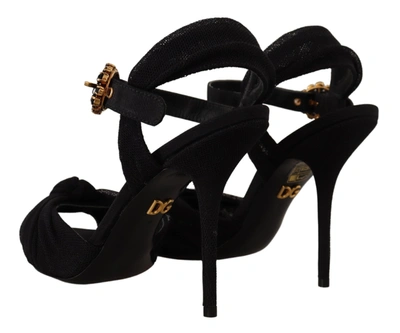 Shop Dolce & Gabbana Black Tulle Stretch Ankle Buckle Strap Women's Shoes