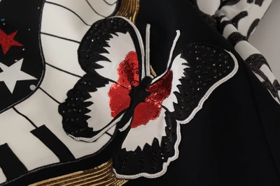 Shop Dolce & Gabbana Black Love Clock Sequined Piano Women's Skirt