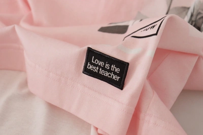 Shop Dolce & Gabbana Pink Floral Cotton Henley Cotton  Women's T-shirt