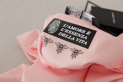 Shop Dolce & Gabbana Pink Floral Cotton Henley Cotton  Women's T-shirt