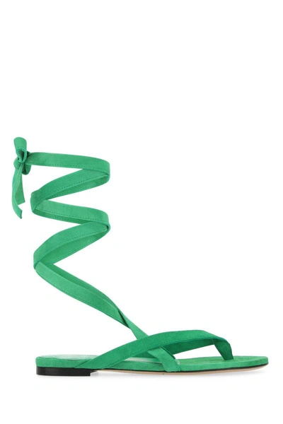 Shop Attico The  Sandals In Green