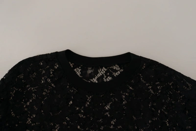 Shop Dolce & Gabbana Black Floral Lace Pullover Sicily Women's Blouse