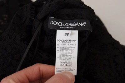 Shop Dolce & Gabbana Black Floral Lace Pullover Sicily Women's Blouse