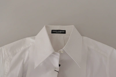 Shop Dolce & Gabbana White Sleeveless Tuxedo Formal Blouse Women's Top