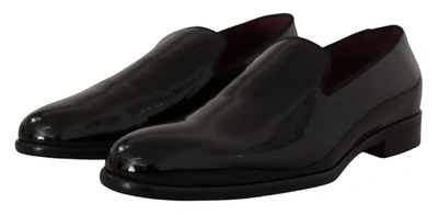 Shop Dolce & Gabbana Black Patent Leather Formal Loafers Dress Men's Shoes