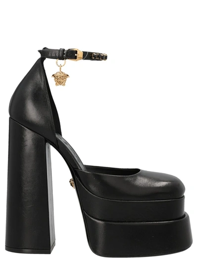Shop Versace 'medusa' Pumps In Black