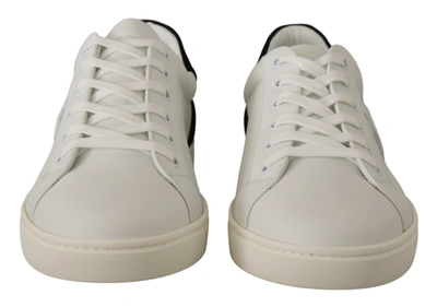 Shop Dolce & Gabbana White Suede Leather Low Tops Men's Sneakers