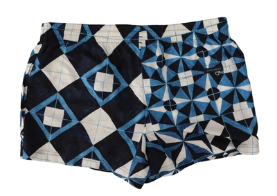 Shop Dolce & Gabbana Blue Majolica Print Polyester Men's Swimwear