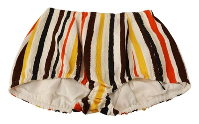 Shop Dolce & Gabbana Multicolor Striped Cotton Hot Pants Women's Shorts